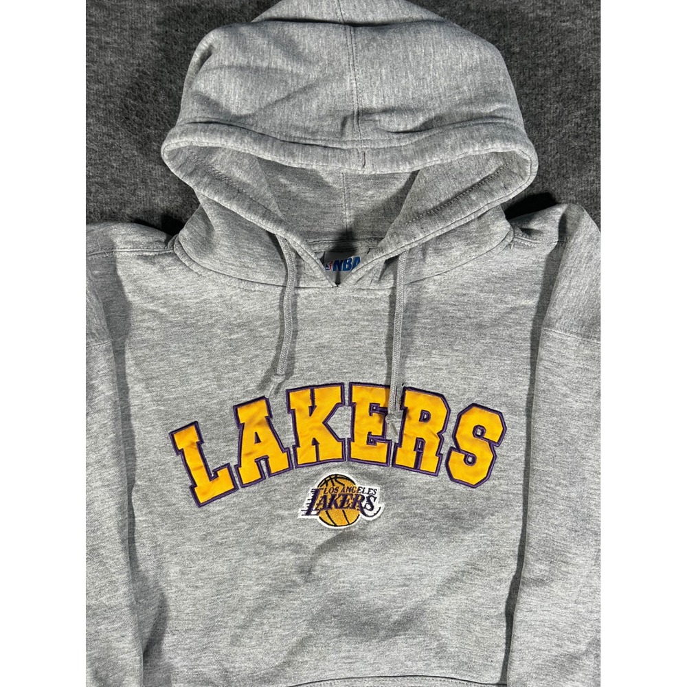 Vintage NBA Los Angeles Lakers Arc Block Logo Spell Out Basketball Hoodie XL - Picture 2 of 7